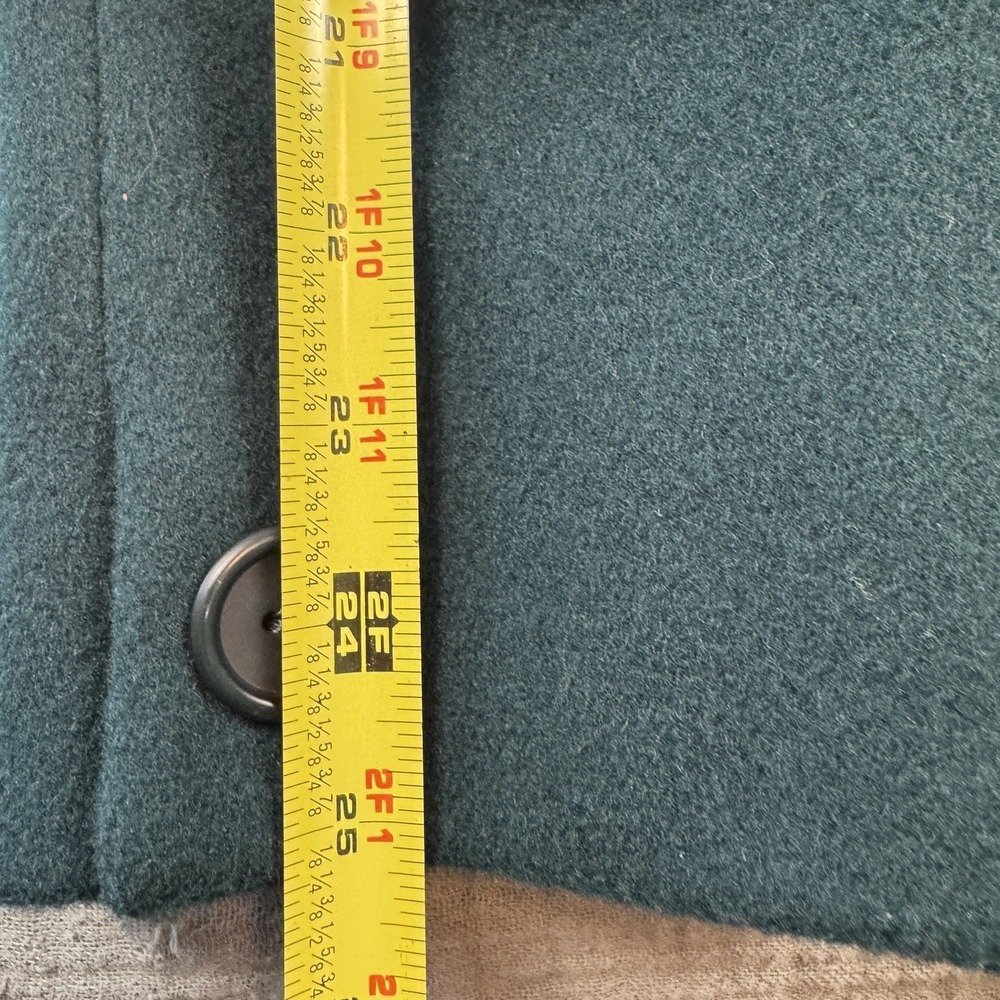 Forecaster Of Boston Wool Trench Overcoat Emerald Green Size 14 Classic Preppy - Picture 8 of 8